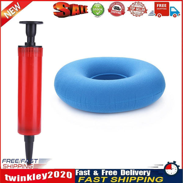 Hip Support Medical Hemorrhoid Seat Pad Inflatable Anti Bedsore (Blue) Newly