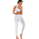 Women Yoga Set 2pcs Casual Vest Leggings Fitness Sportswear Suit (White M)