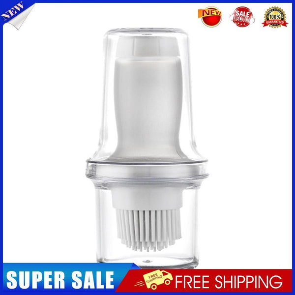 Portable Press Silicone Oil Bottle Brush Storage Cover Kitchen Tool (Grey)