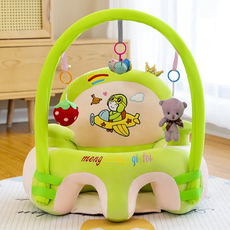 Baby Sofa Seat Skin Cartoon Plush Safety Seat Chair Without Cotton (Green) Newly
