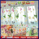 2pcs Colorful Butterlfly Printing Burnt-out Curtain Sheer Organdy Panel