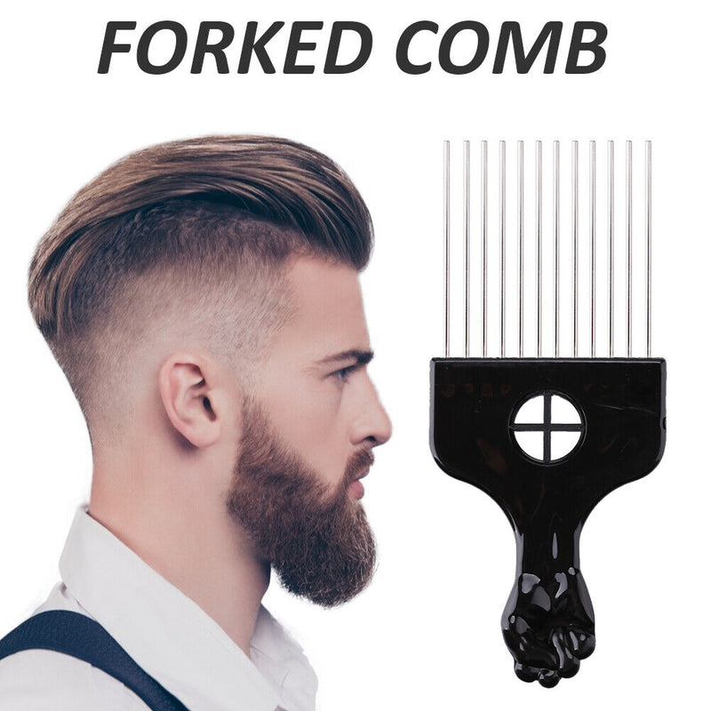 Wide Teeth Metal Comb Stainless Steel Hair Cutting Styling Barbers Trimming
