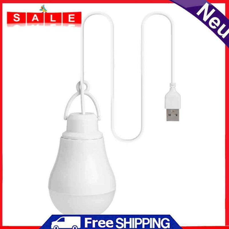LED Bulb Dorm Power Saving Light USB Emergency Outdoor Lamp (White)