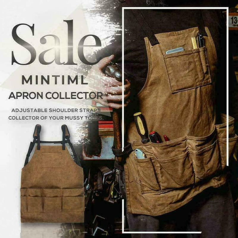 Multifunction Apron Collector Waxed Canvas Work Apron B3J6 Waterproof A1E1