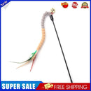 Cat Teasing Stick Colorful Pompom Feather Wand Fun Pet Teaser Rod Toys (03)