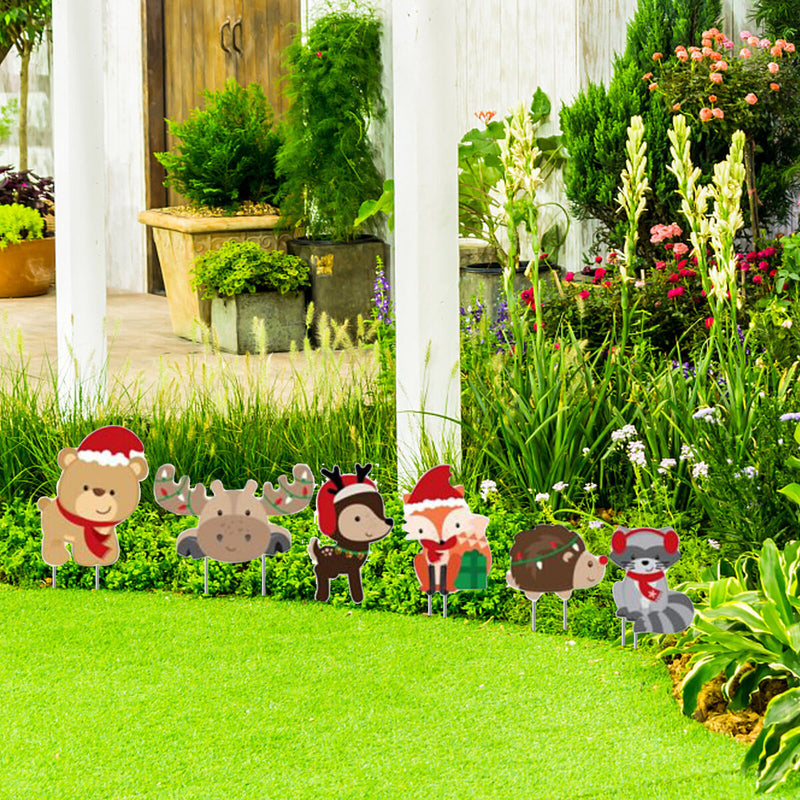 Yard Signs - Forest Animal Lawn Decoration Yard Signs with 20 Stakes - 10 Pieces