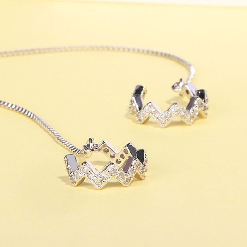 Diamond Ear Cuff Threader CZ Ear Piercing Ear Cuffs Climber Link Chain Earrings