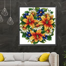 Partial Embroidery Lily Printed Cross Stitch 14CT 2 Strand Cotton Kit Decor