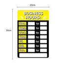 Business Hours Sign Hours of Operation Signs for Window / Door (Yellow) Newly