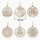 Wooden Pendants Christmas Decorations Xmas Tree Wood Chip Hanging Ornaments