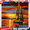 Sunset Sailboat Oil Paint By Numbers Kits Canvas Picture DIY Wall Art Craft