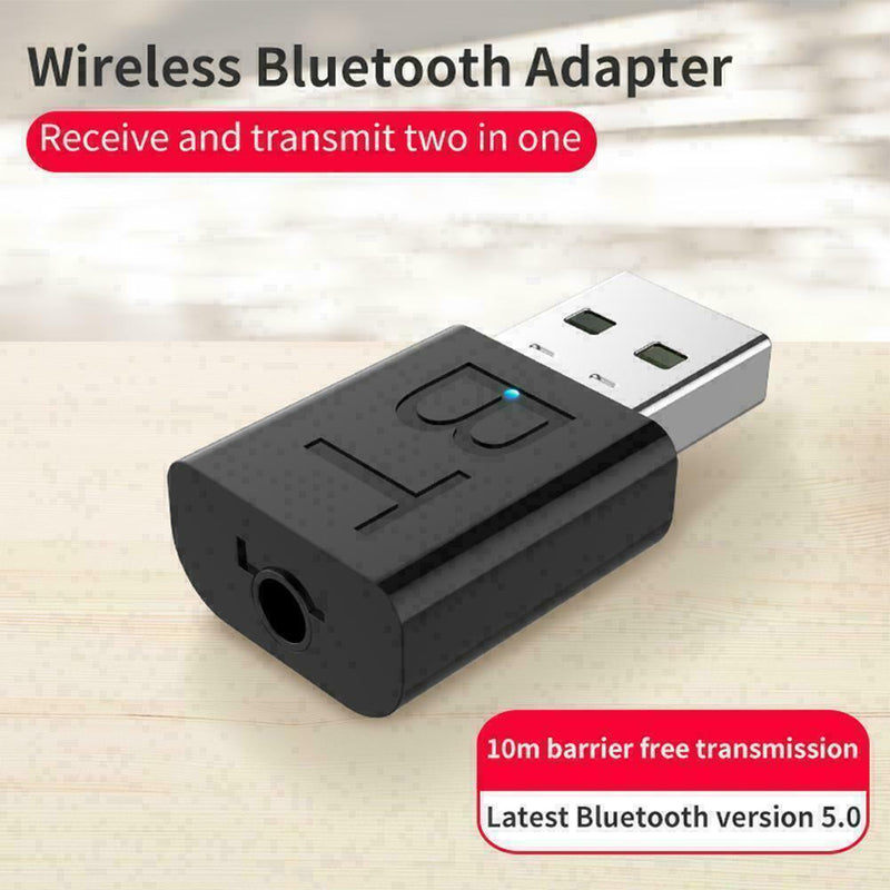 USB Bluetooth 5.0 Audio Adapter Transmitter Receiver Speaker U5Z4 AUX Fo B5V2