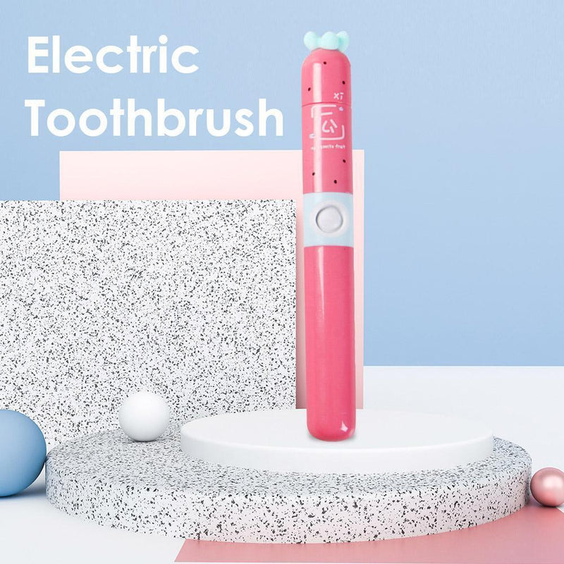 Children Portable Waterproof IPX7 Ultrasonic Electric Toothbrush (Red)