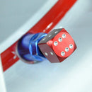 4pcs Dice Style Car Tire Wheel Tyre Caps Valve Stem Air Dust Covers Red Aluminum
