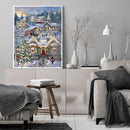 5D DIY Full Drill Round Shape Christmas Village Rhinestone Diamond Drawing Kit