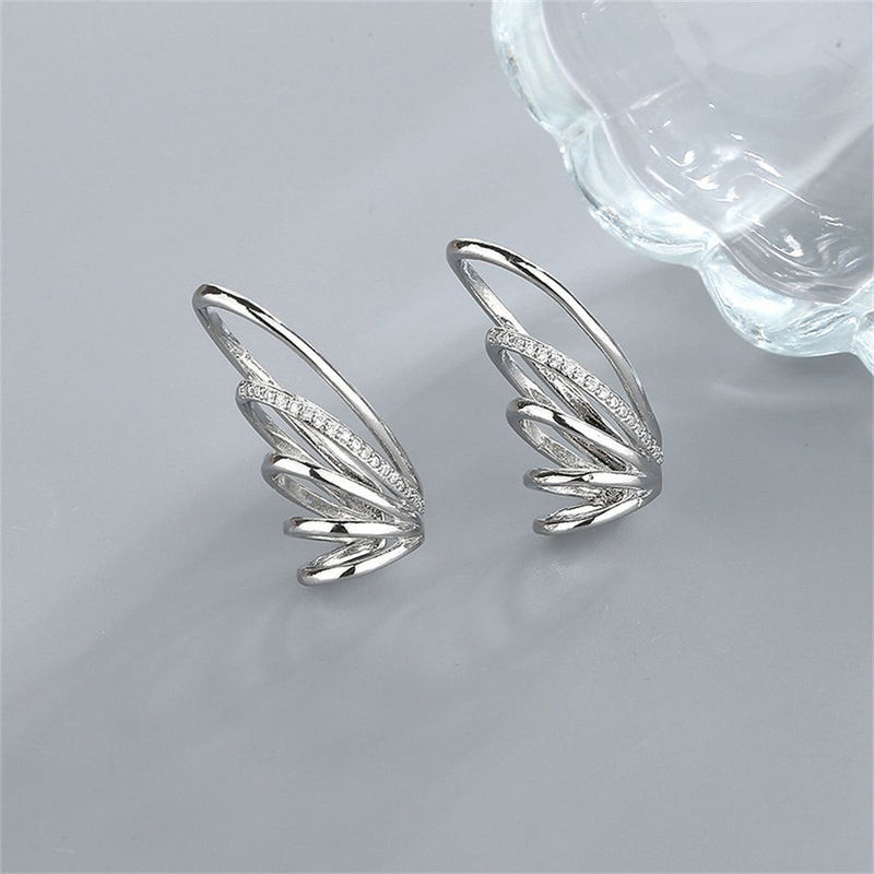 Zircon Sparkling Wedding Angel Wings Without Piercing Ear Cuff Ear Clip