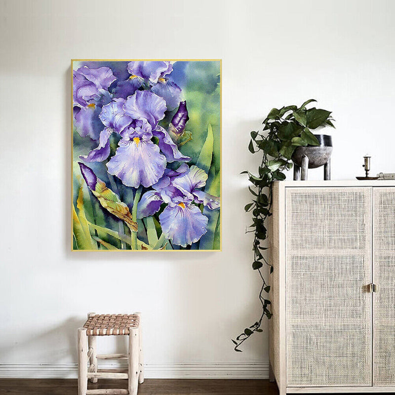 Iris Oil Paint By Numbers Kits DIY Handpainted on Canvas Wall Art Picture Cra