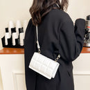 Women Chocolate Square PU Flap Shoulder Bag Small Messenger Crossbody Handbags