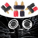 1pc Amplifier Speaker Banana Plug w/Red + Black Pair Clamps Plugs