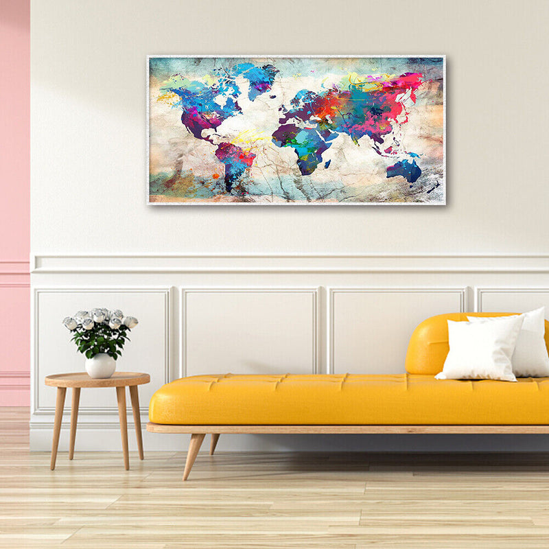 World Map 5D DIY Diamond Painting Full Round Embroidery Living Room Decoration