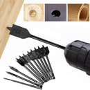 11pcs Drill Bits Set 6-32mm High-carbon Steel Hex Shank Flat Spade Drills Newly