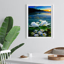 5D DIY Full Round Drill Diamond Painting Swan Lake Cross Stitch Embroidery