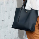 Fashion Women PU Solid Color 2pcs Composite Bags Large Tassel Tote Shoulder Bag