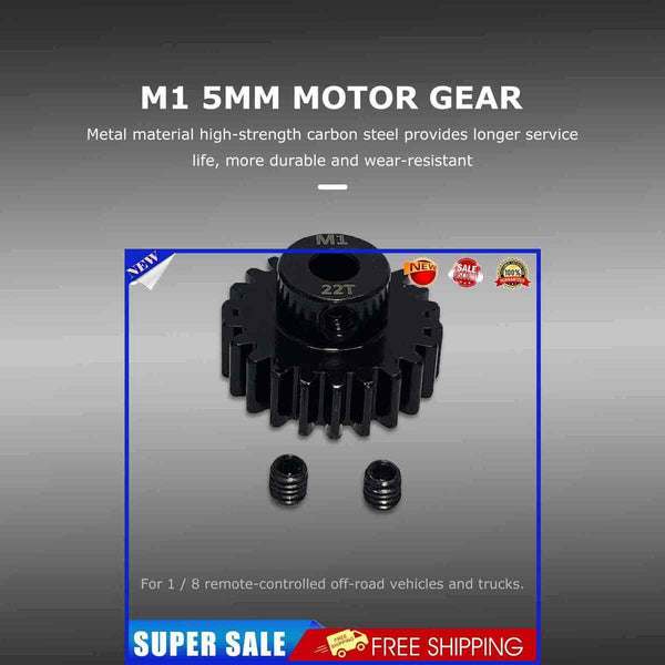 #A M1 5mm Pinion Gears 11-22t Brushless Brush Motor Gears for 1/8 Rc Buggy Tru