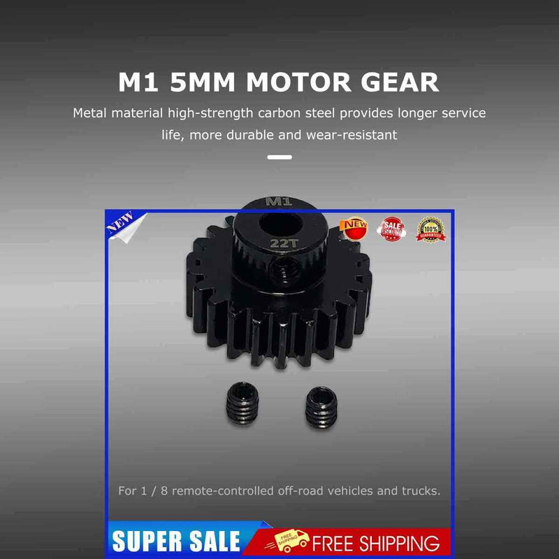 #A M1 5mm Pinion Gears 11-22t Brushless Brush Motor Gears for 1/8 Rc Buggy Tru