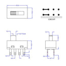 8 Pin Thermostat Electric Blanket Slide Switch Toggle Switch 250V 3A DIP Switch