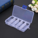 10 Compartments Transparent Plastic Jewelry Pills Organizer Storage(White)
