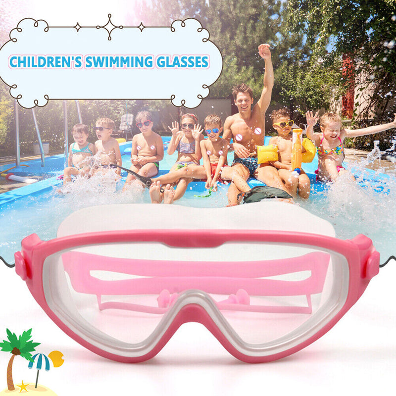 Children Goggles Waterproof Anti-fog Swimming Diving Glasses (Rose White) Newly