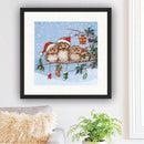 5D DIY Full Round Drill Diamond Paint Xmas Owls Mosaic Rhinestone Art Picture