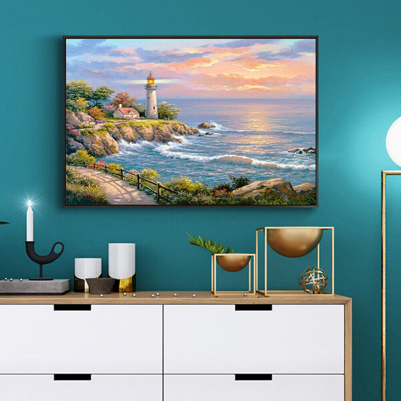 Diamond Painting DIY Round Diamond Seaside Scenery