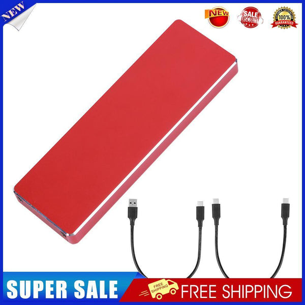M2 SSD Case Enclosure Box M.2 to USB 3.1 Adapter (C-A+C-C Cable)(Red)