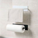 Kitchen Self-adhesive Roll Paper Holder Bathroom Towel Storage Rack (White)