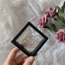 10pcs Floating Display Stands Clear Jewelry Necklace Box (Black 7x7x2cm) Newly