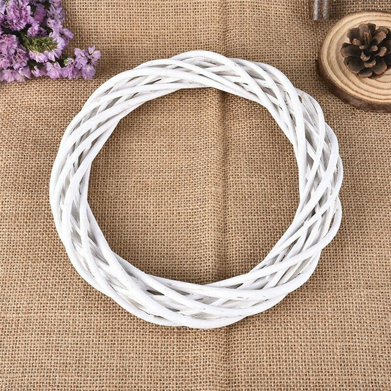 Decorations White Wreath Christmas Rattan Ring Garland Hanging Wreath Wicker