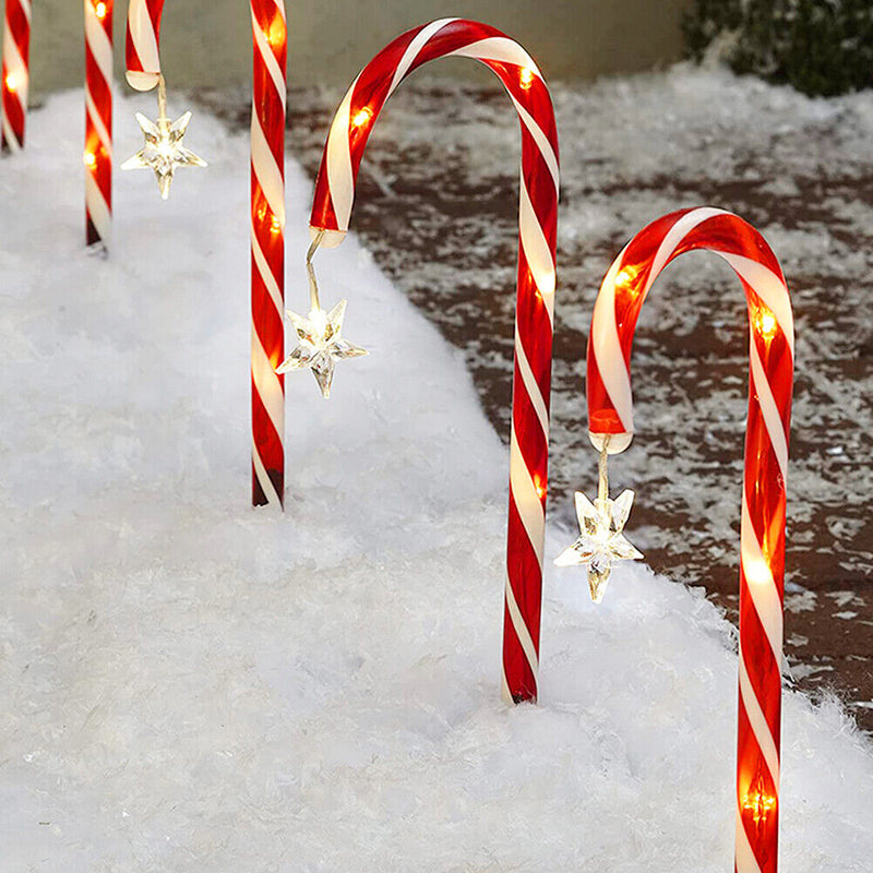 #A 60/72led Solar Candy Cane Lights Ip65 Waterproof 8 Modes for Holiday Party De