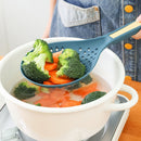 2 in 1 Cooking Spoon Strainer Scoop Handle Colander Kitchen Tool (Blue) Newly