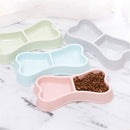 Pet Drinking Cat Puppy Bone Shape Pet Double Bowls Cat Bowls Food Water Feeder
