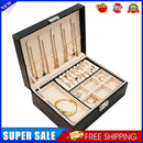 Jewelry Velvet Box with Lock Travel Earring Organizer Storage Case (Black)