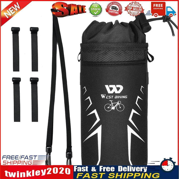 WEST BIKING MTB Bike Handlebar Water Bottle Bag Bicycle Insulation Bags Newly