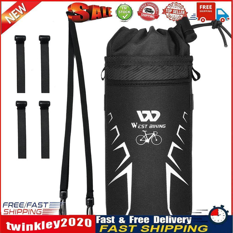 WEST BIKING MTB Bike Handlebar Water Bottle Bag Bicycle Insulation Bags Newly
