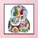 11CT Printed Full Embroidery Christmas Crystal Ball Needlework DIY Cotton Craft