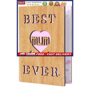 Mothers Day Greeting Card, Wooden Card, Unique Gift for Mom From Son Daught
