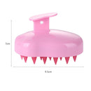Shower Hair Washing Shampoo Brush Silicone Teeth Head Massage Brush (Pink) Newly