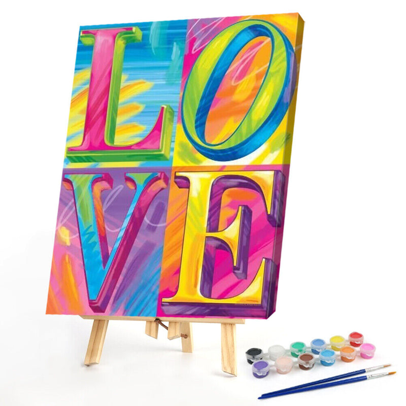 Oil Paint By Numbers Word Of Love Coloring Picture Digital Drawing L270
