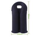2 Bottles Neoprene Cooler Wine-bottle Bag Protective Cover (Green+Black)