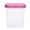 Clear Seasoning Pot Cans Spice Rack 2 Lid Condiment Bottles Box(Pink) Newly